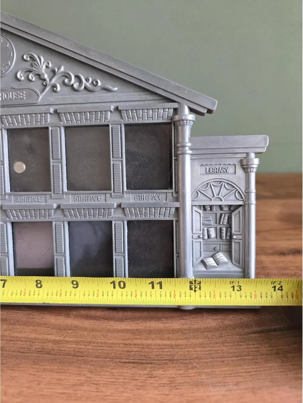 Vintage Pewter-Finish School House Multi-Photo Frame K-12